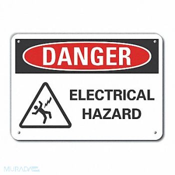 LYLE Elec Hazard Danger Sign 10x14in Plastic, 64RJ53