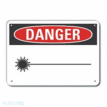 LYLE Laser Area Danger Sign 10x14in Plastic, 64RJ71