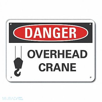 LYLE Crane Hoists Danger Sign 10x14in Plstc, 64RJ79