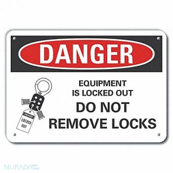 LYLE Alum Lockout Tagout Danger Sign 7x10in, 62UF21