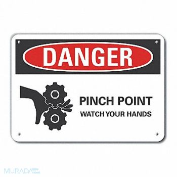 LYLE Pinch Point Danger Sign 10inx14in Plastc, 64RJ89
