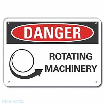 LYLE Rotating Machinery Danger Sign 10x14in, 64RJ95