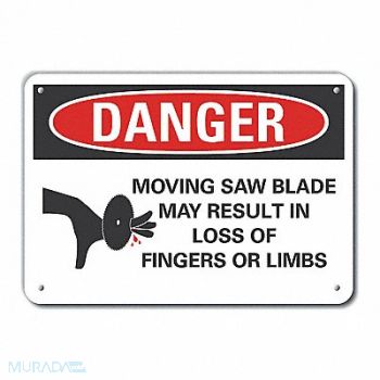 LYLE Moving Machinery Danger Sign 10x14in, 64RJ99