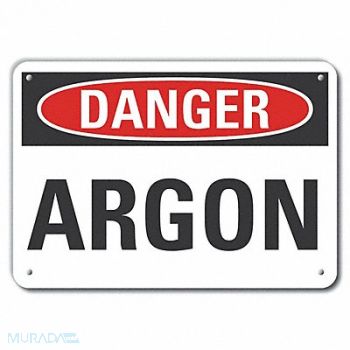 LYLE Argon Danger Sign 10inx14in Plastic, 64RK46