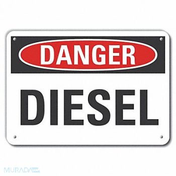 LYLE Diesel Danger Sign 10inx14in Plastic, 64RK48