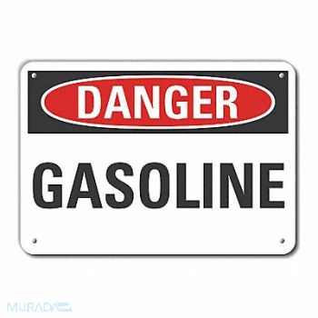 LYLE Gasoline Danger Sign 10x14in Plastic, 64RK60