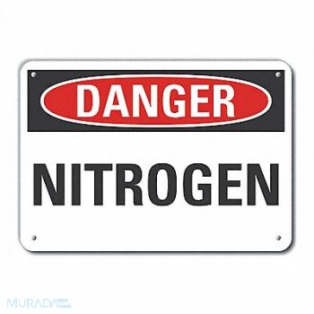 LYLE Nitrogen Danger Sign 7x10in Plastic, 64RK75