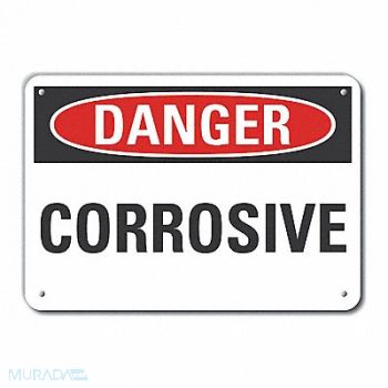 LYLE Corrosive Mtrl Danger Sign 10x14in, 64RK84