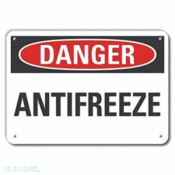 LYLE Antifreeze Danger Sign 10x14in Plastic, 64RK94