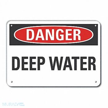 LYLE Water Safety Danger Sign 10x14in Plastic, 64RL03