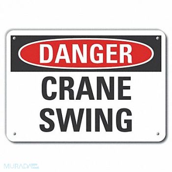 LYLE Crane Hoists Danger Sign 10x14in Plstc, 64RL09