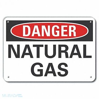 LYLE Natural Gas Danger Sign 10x14in Plastic, 64RL13