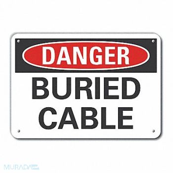 LYLE Buried Cable Danger Sign 7x10in Plastic, 64RL28