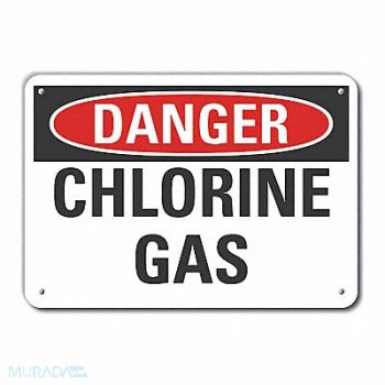 LYLE Chlorine Danger Sign 7inx10in Plastic, 64RL30