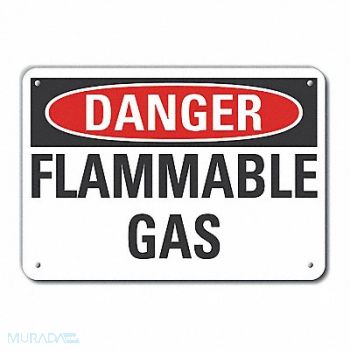 LYLE Flammable Gas Danger Sign 7x10in Plastic, 64RL38