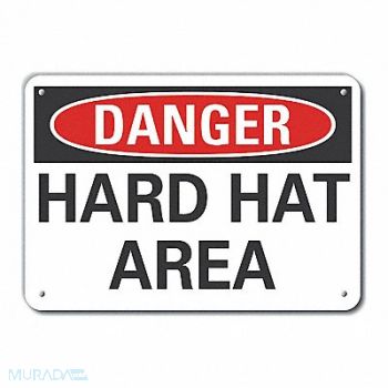 LYLE Hard Hat Danger Sign 10inx14in Plastic, 64RL41
