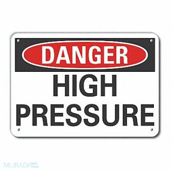LYLE High Pressure Danger Sign 10x14in Plstc, 64RL45