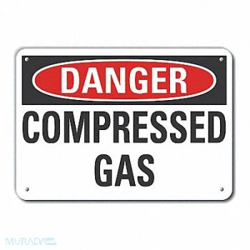 LYLE Compressed Gas Danger Sign 7x10in Plastc, 64RL48