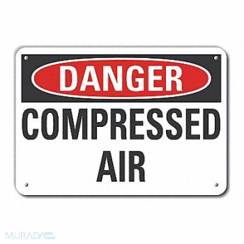 LYLE Compres Air Danger Sign 10x14in Plastic, 64RL53