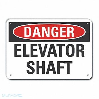 LYLE Elevator Hzrd Danger Sign 10x14in Plstc, 64RL59