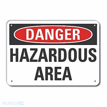 LYLE Hazard Area Danger Sign 10x14in Plastic, 64RL63