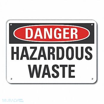 LYLE Hzrdous Waste Danger Sign 10x14in Plstc, 64RL69