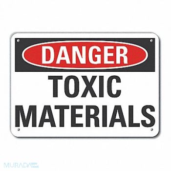 LYLE Toxic Mtrl Danger Sign 10x14in Plastic, 64RL81