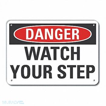 LYLE Steps Danger Sign 10x14in Plastic, 64RL85