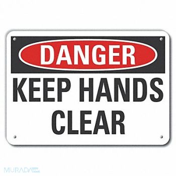 LYLE Keep Hands Clear Danger Sign 7x10in, 64RL88