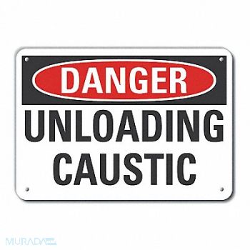 LYLE Caustic Danger Sign 10x14in Plastic, 64RM20