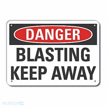 LYLE Blasting Area Danger Sign 7x10in, 64RM27