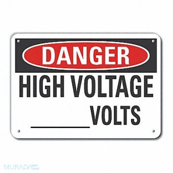 LYLE High Voltage Danger Sign 10x14in Plastic, 64RM36