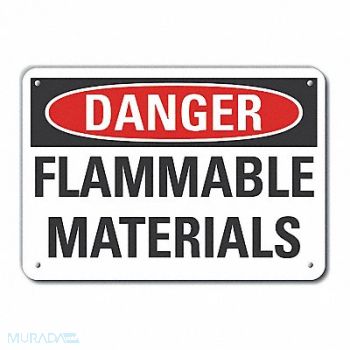 LYLE Flammable Mtrl Danger Sign 10x14in Plstc, 64RM48