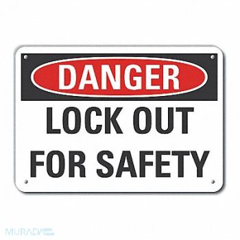 LYLE Rflct Lockout Tagout Danger Sign 7x10in, 63KF65