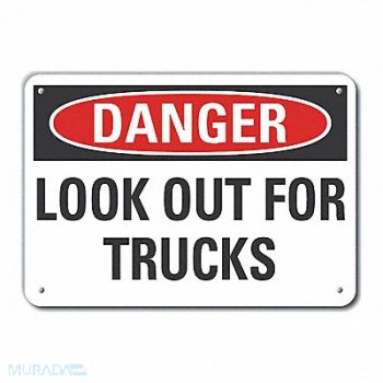 LYLE Traffic Safety Danger Sign 7x10in Plstc, 64RM71