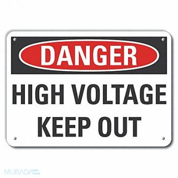 LYLE High Voltage Danger Sign 7x10in Plastic, 64RM99