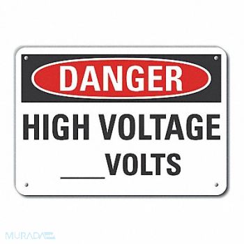 LYLE High Voltage Danger Sign 10x14in Plastic, 64RN09