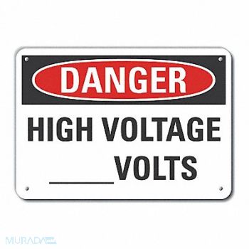 LYLE High Voltage Danger Sign 10x14in Plastic, 64RN13