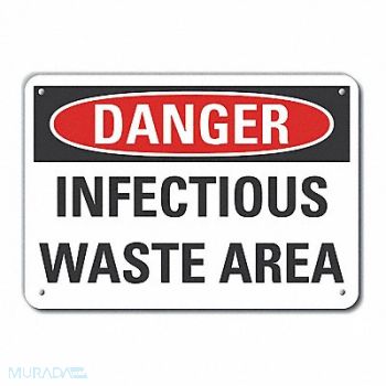 LYLE Infectious Waste Danger Sign 10x14in, 64RN15