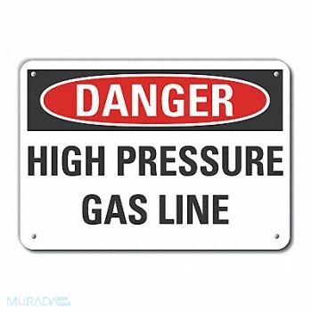 LYLE High Pressure Danger Sign 10x14in Plstc, 64RN31