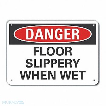 LYLE Plastic Slippery Floor DangrSign 10x14in, 64RN41