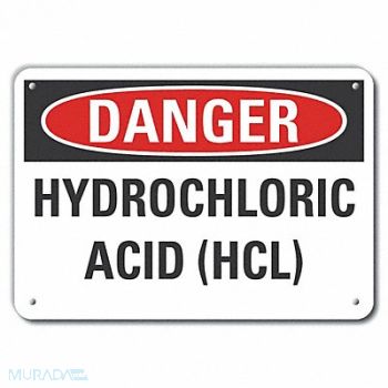 LYLE Hydrochloric Acid Danger Sign 10x14in, 64RN47