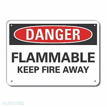 LYLE Flammable Mtrl Danger Sign 7x10in Plastc, 64RN62