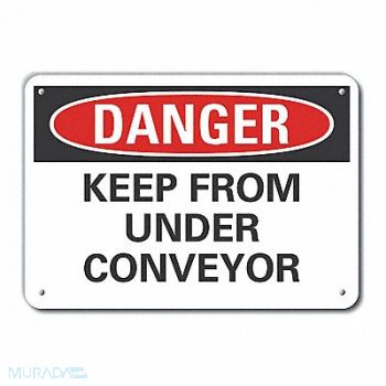 LYLE Conveyor Safety Danger Sign 10x14in, 64RN69