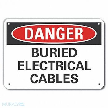 LYLE Buried Cable Danger Sign 10x14in, 64RN77