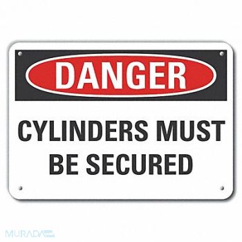 LYLE Cyl Handling Danger Sign 10x14in Plastic, 64RN87