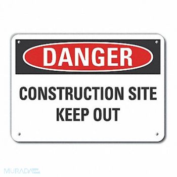 LYLE Rflct Construct Area Danger Sign 10x14in, 63KP42