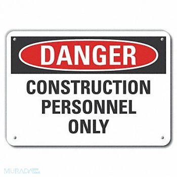LYLE Construct Area Danger Sign 7x10in Plstc, 64RP05