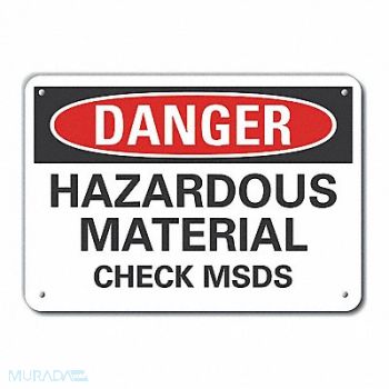 LYLE Hzrdous Mtrl Danger Sign 10x14in Plastic, 64RP20