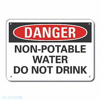 LYLE Potable Water Danger Sign 10x14in Plstc, 64RP40